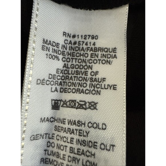 True Religion Jeans T shirt Mens M Black‎ Embroidered Logo Preppy - Picture 10 of 11